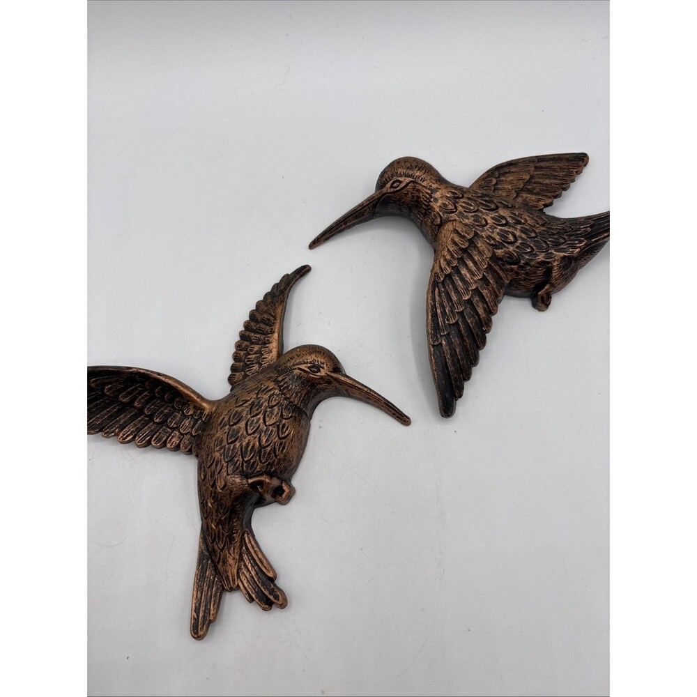 Vintage MCM Dart Industries Bronze Hummingbird Plastic Wall Hanging Bird Decor